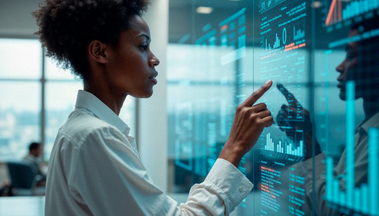 Analyzing performance charts on a data screen